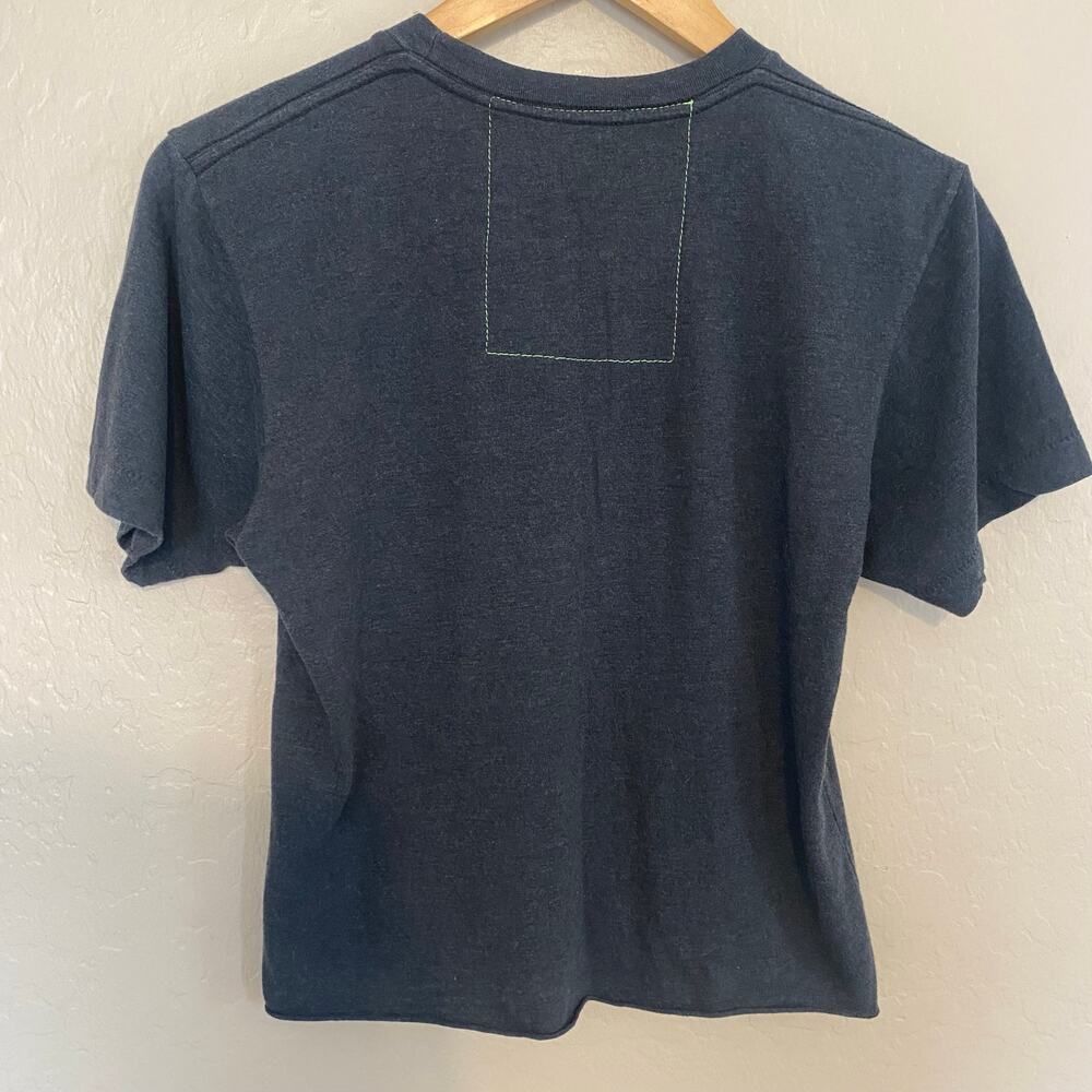 Aviator Nation Bolt Cropped T-Shirt Womens Size Small Short Sleeve Dark Grey - Picture 2 of 4